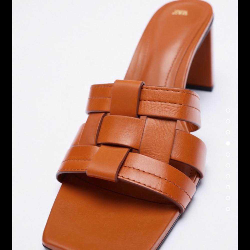 Zara leather mules heels